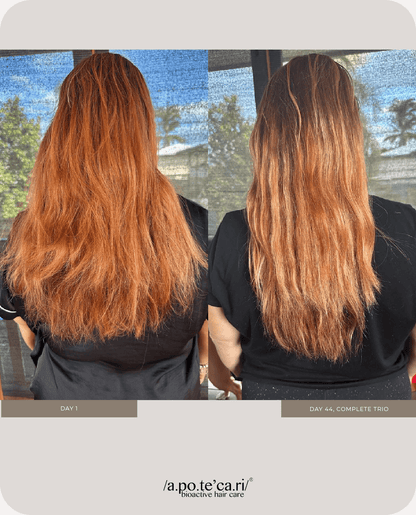 Apotecari, mane event, clowning glory, hair atelier, The complete trio, holistic, hair care, vegan, healthy hair, healthy scalp, thicker hair, testimonial, before and after, blonde, 30 days, 60 days, 90 days